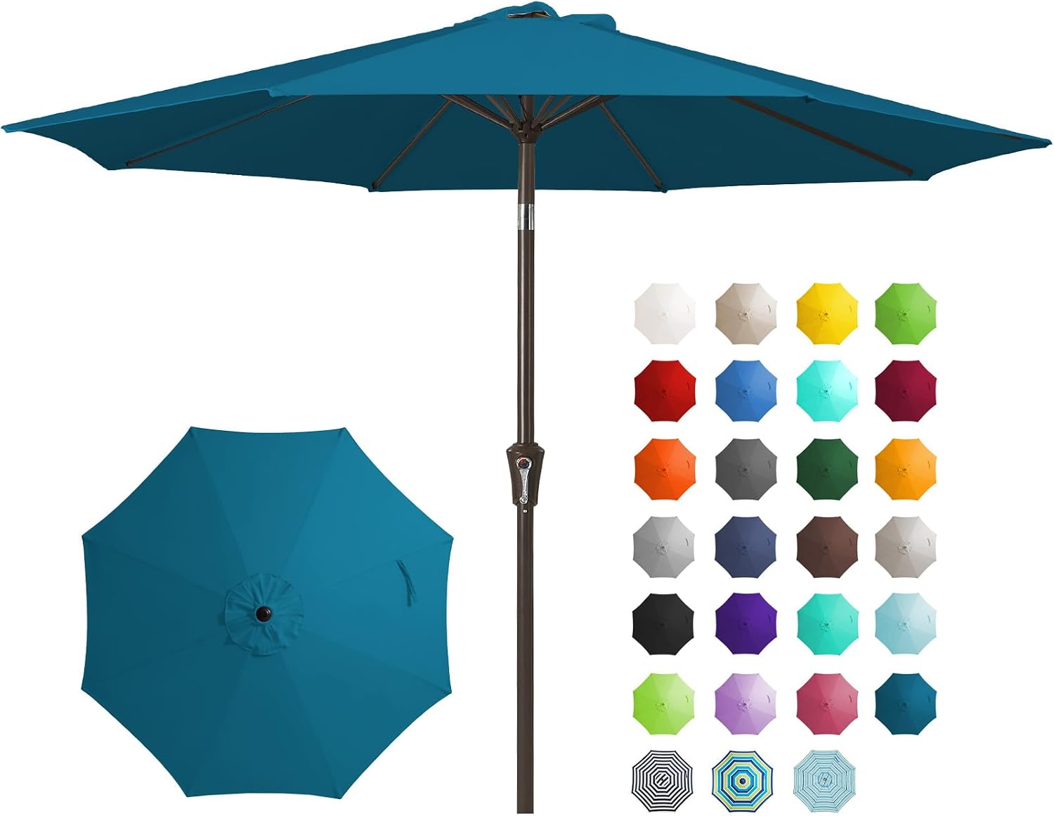 🎉Only Today Buy 1, Get 1 50% OFF💥 15 ft Rectangle Patio Umbrella with Solar Lights and Base Included