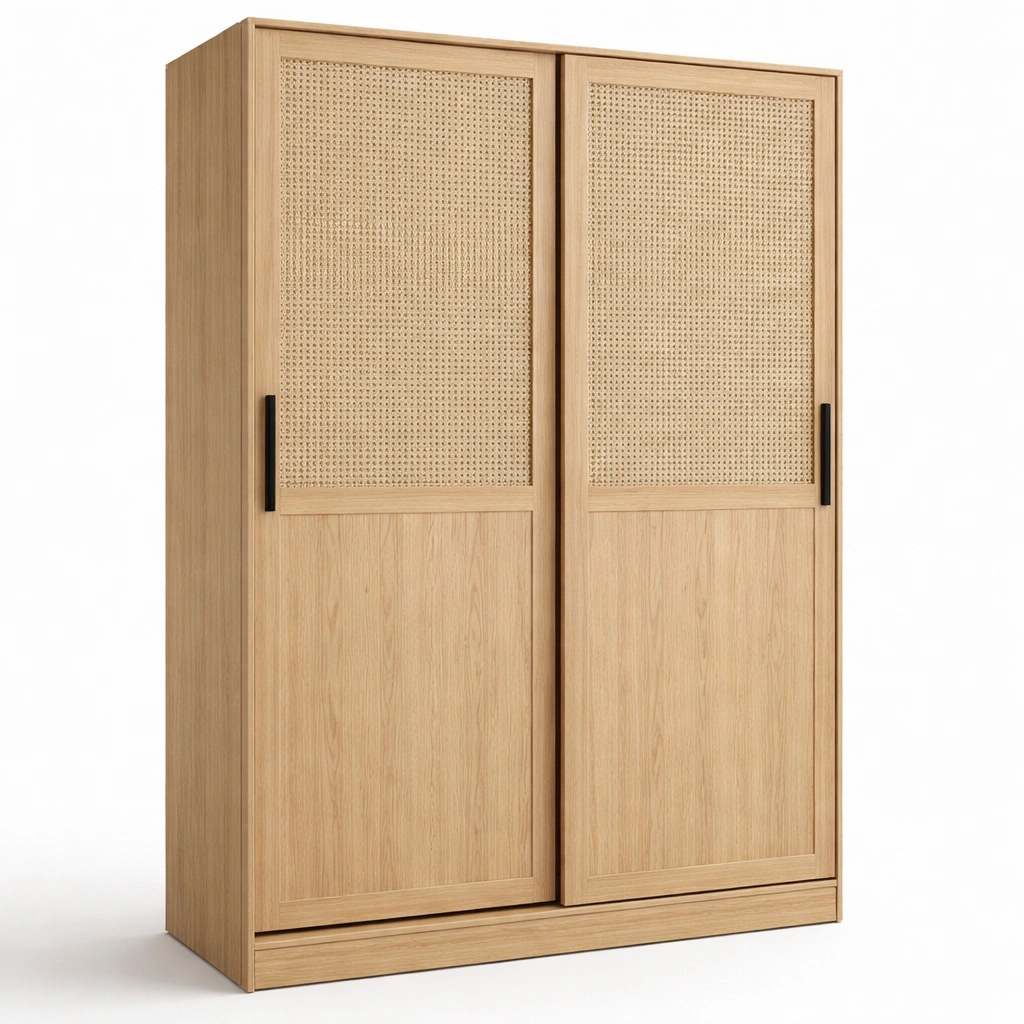 Armario doble puertas estilo minimalista madera clara-livunoa