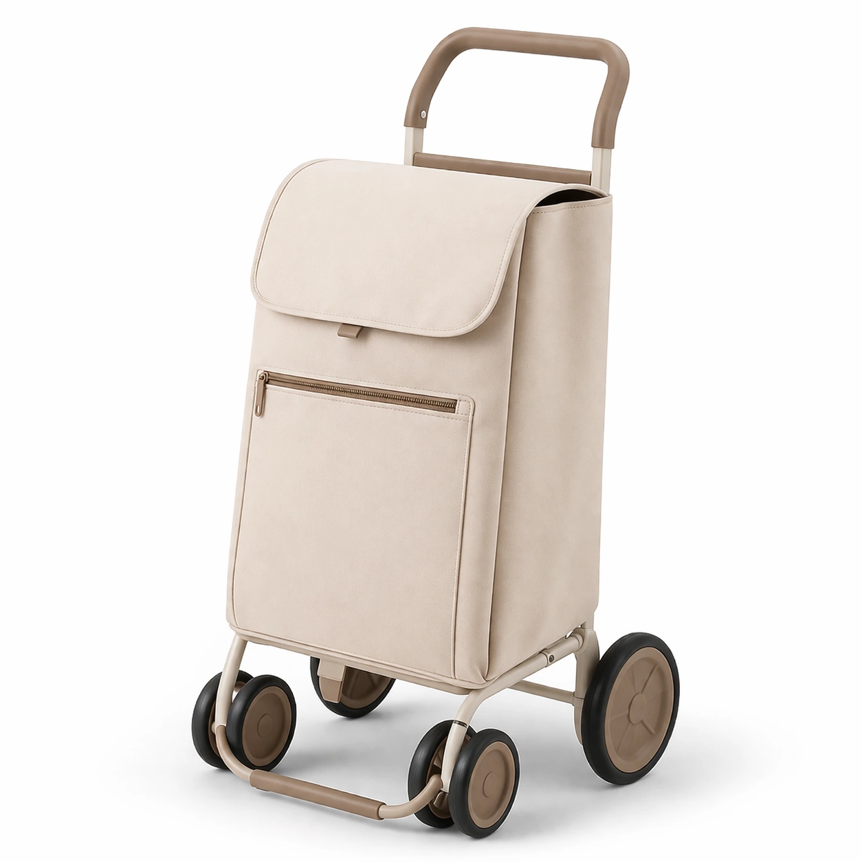 Carro compra negro resistente con bolsa amplia-livunoa