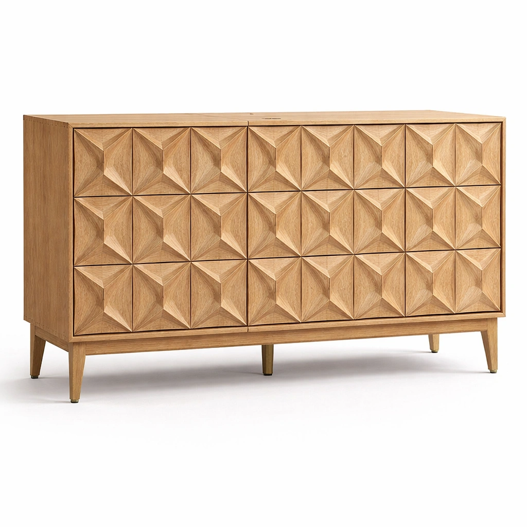 Armario clasico madera con puertas rejilla decorativa-livunoa