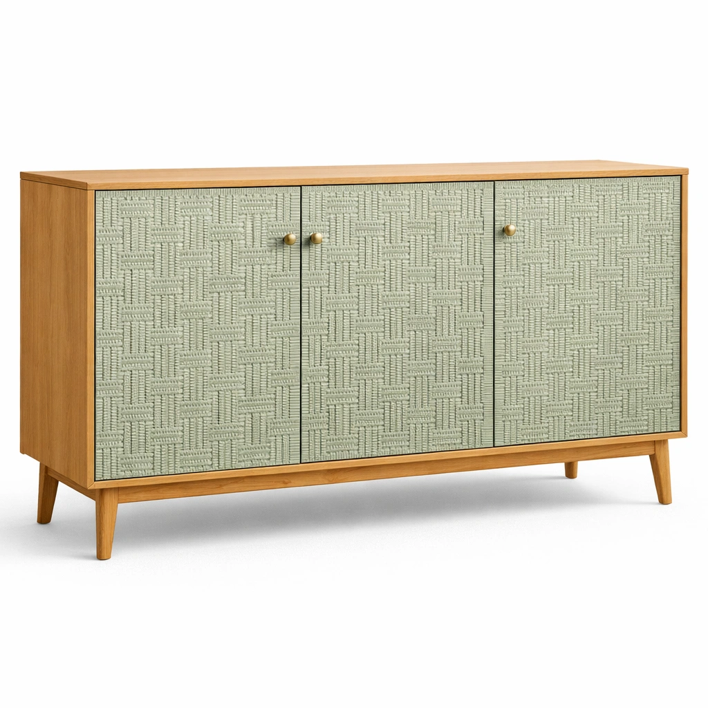 Aparador con textura decorativa y puertas amplias-livunoa