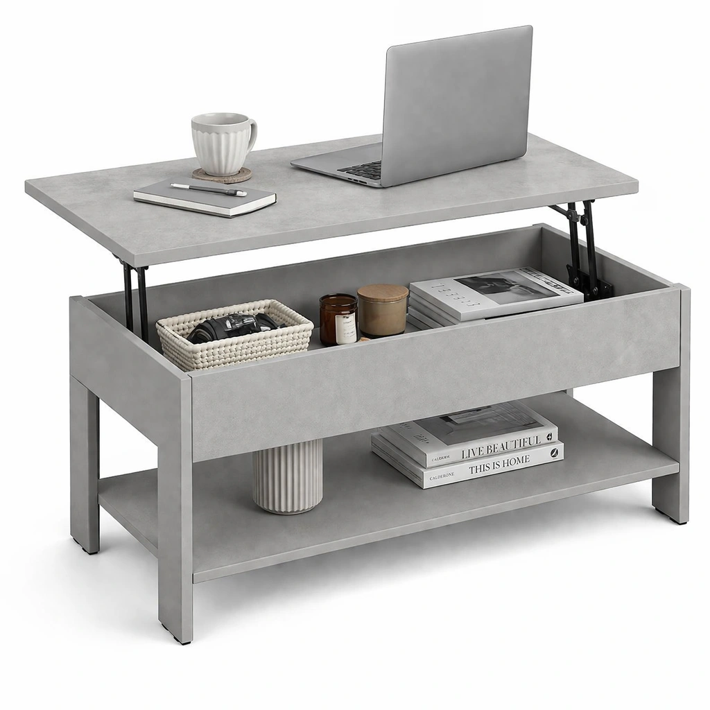 Mesa de centro elevable multifuncional moderna-livunoa