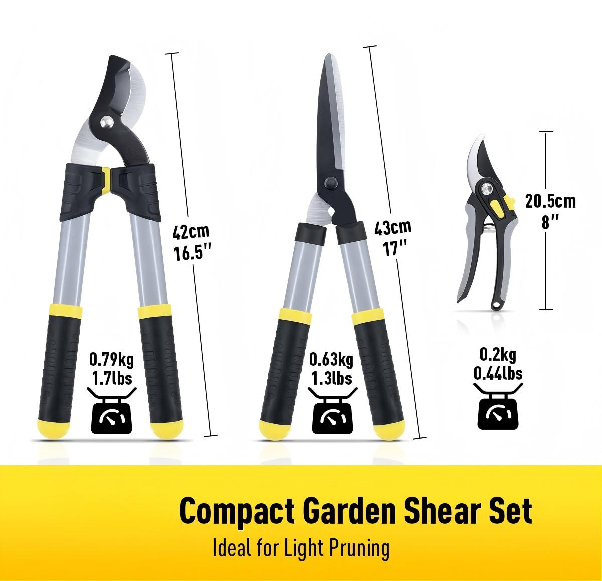 Loppers Hedge Clippers Garden Shears 3Pcs