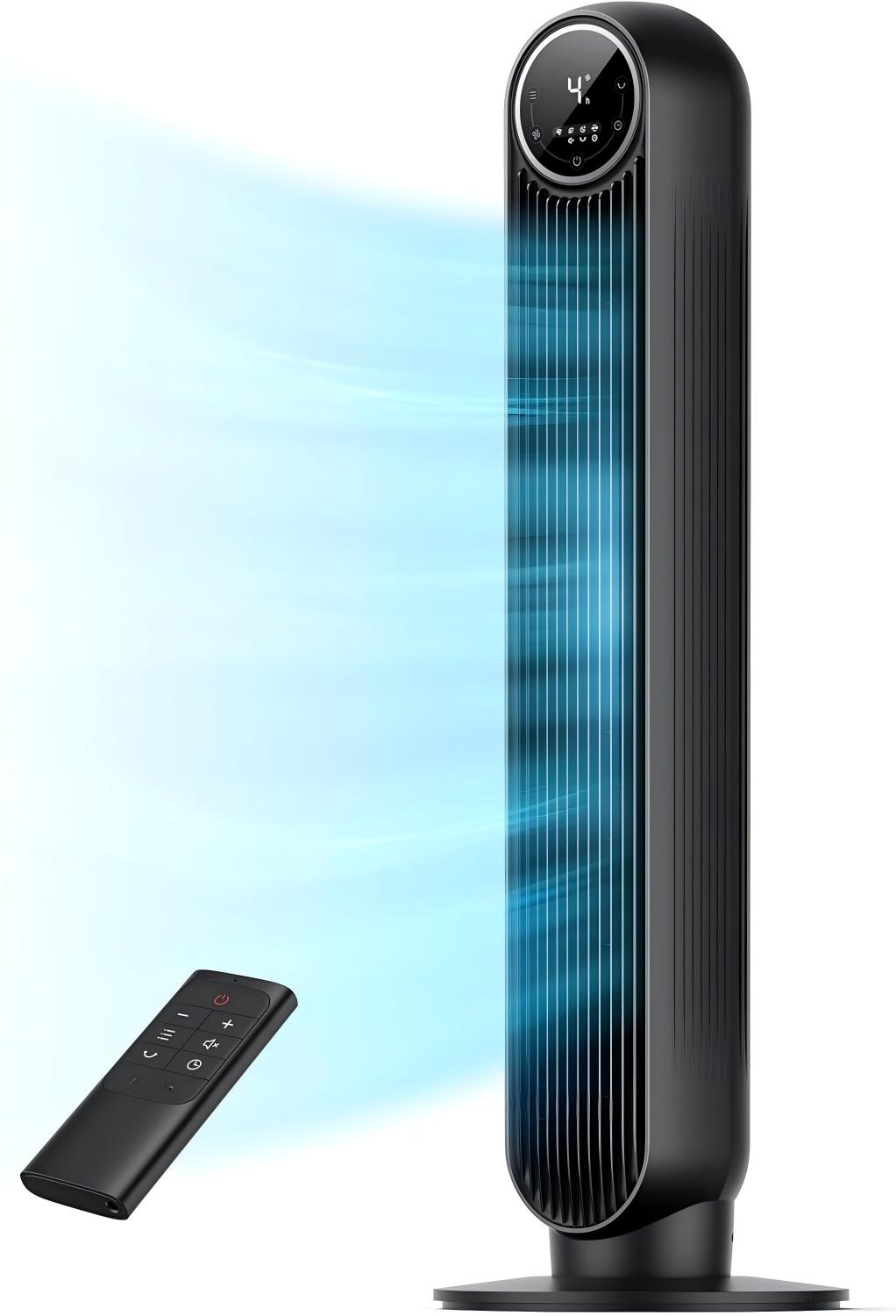 Tower Fan for Bedroom 28ft/s High Velocity, 20dB Ultra Quiet Standing Fan