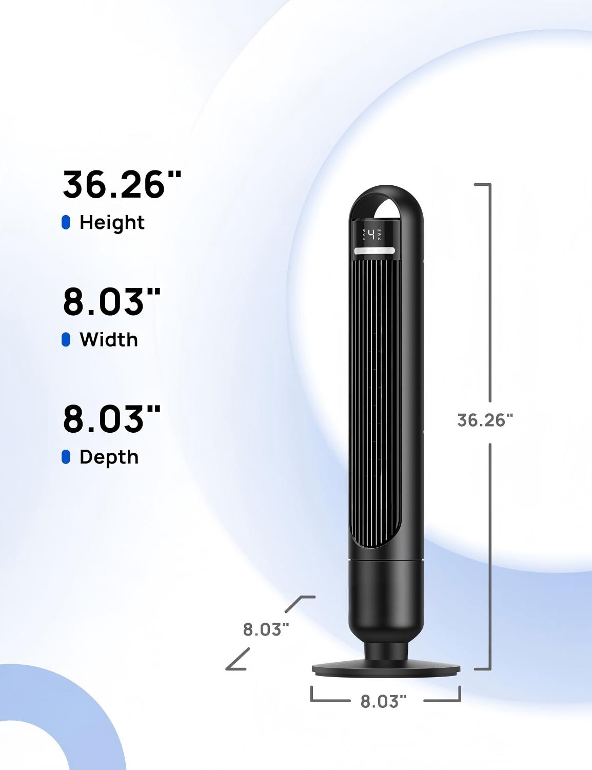 Tower Fan for Bedroom 90° Oscillating Standing Fans for Room with 4 Speeds, 3 Modes
