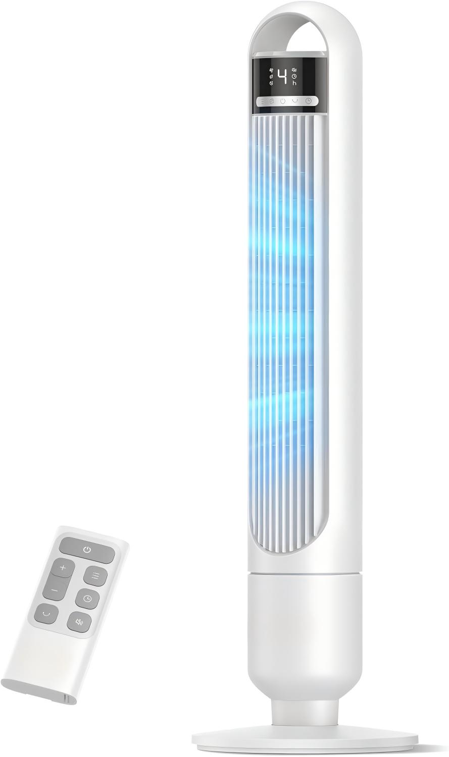 Tower Fan for Bedroom 90° Oscillating Standing Fans for Room with 4 Speeds, 3 Modes