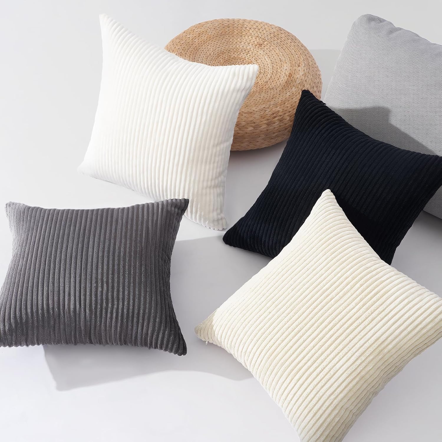Decorative Throw Pillow Covers Cushion Cases,Set of 4 Soft Velvet Modern Double-Sided Designs,Mix and Match for Boho Farmhouse Fall Home Decor