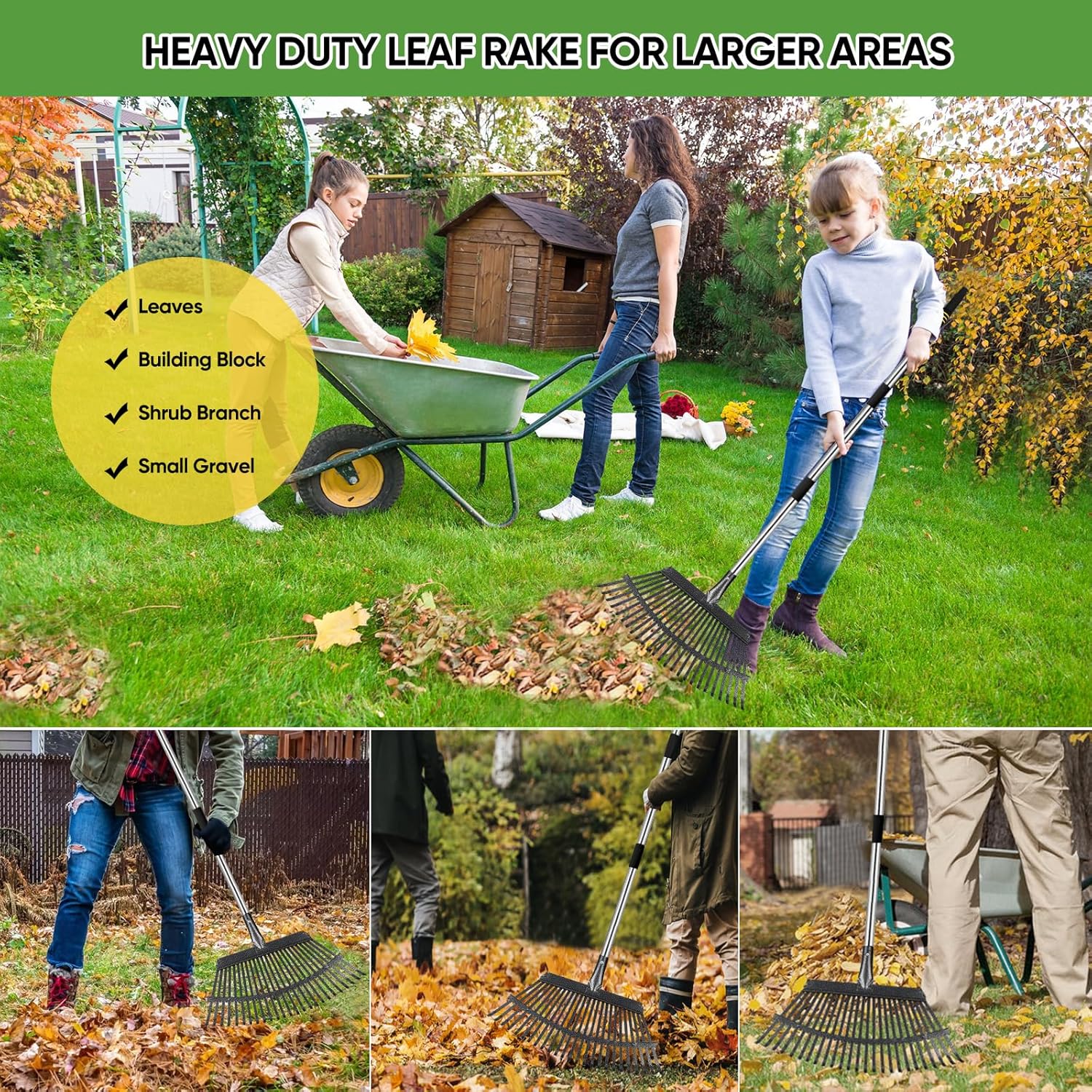Rake Heavy Duty 6FT Long Garden Rake