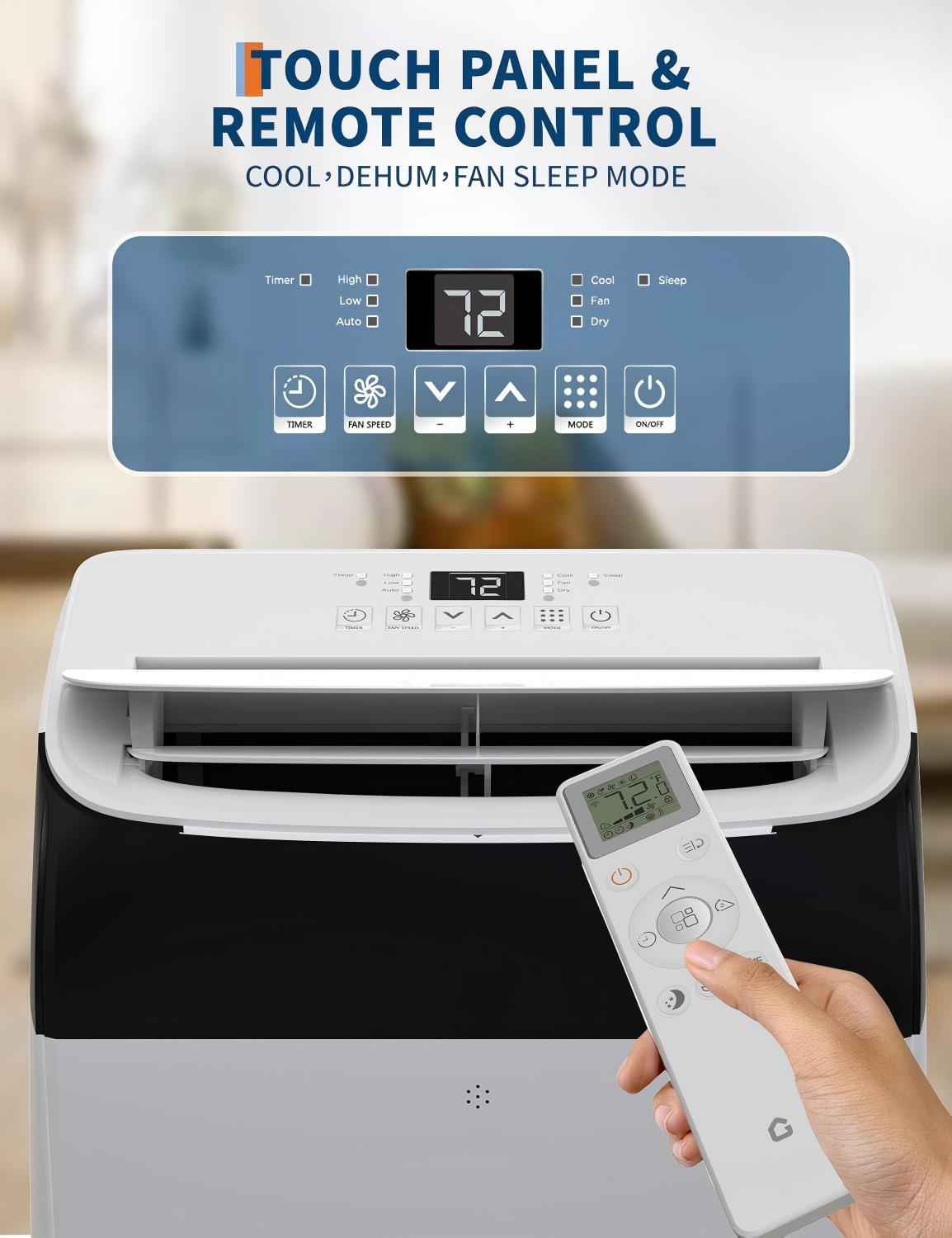 14,000 BTU Portable Air Conditioner, 3-in-1 Portable AC Unit