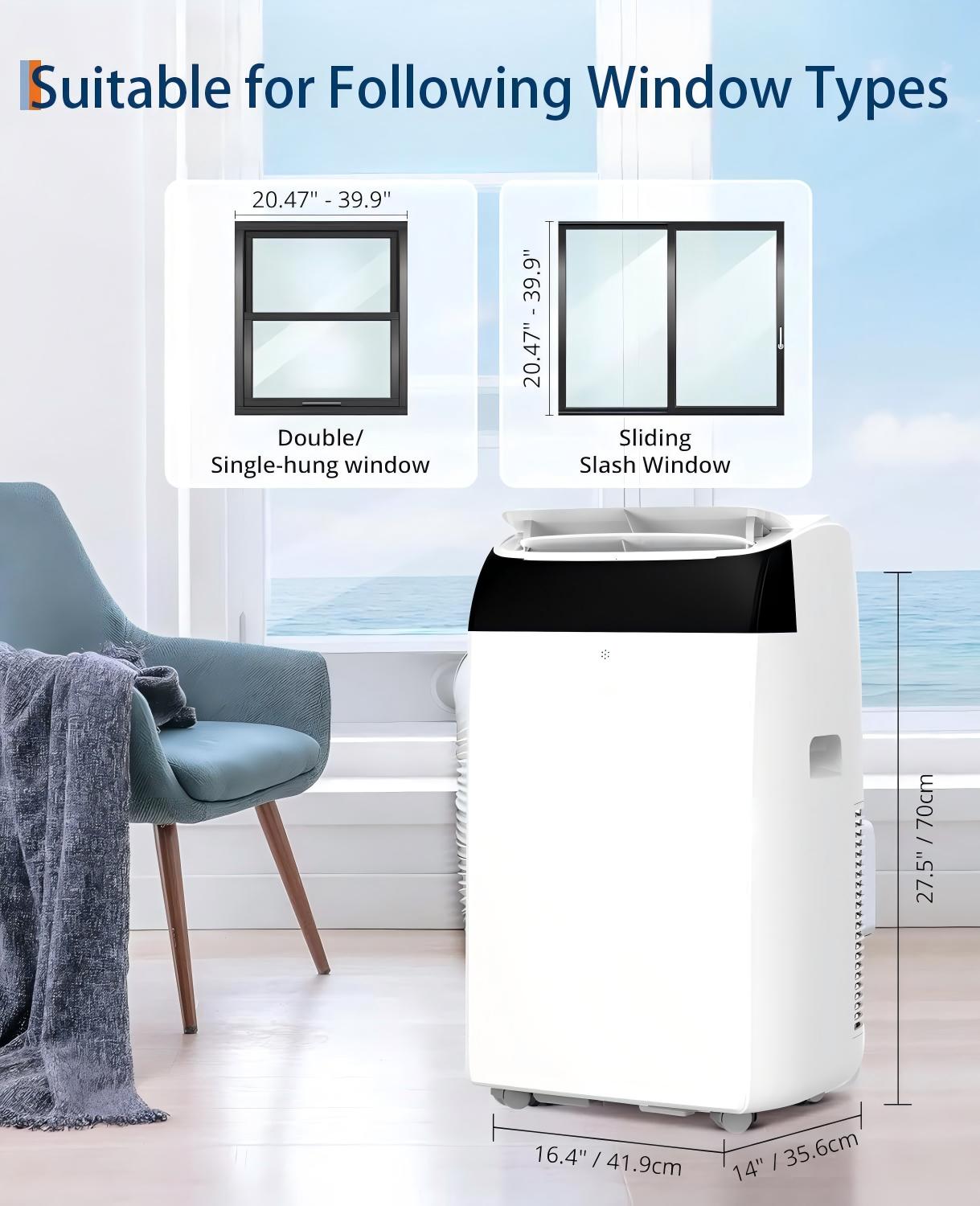 14,000 BTU Portable Air Conditioner, 3-in-1 Portable AC Unit