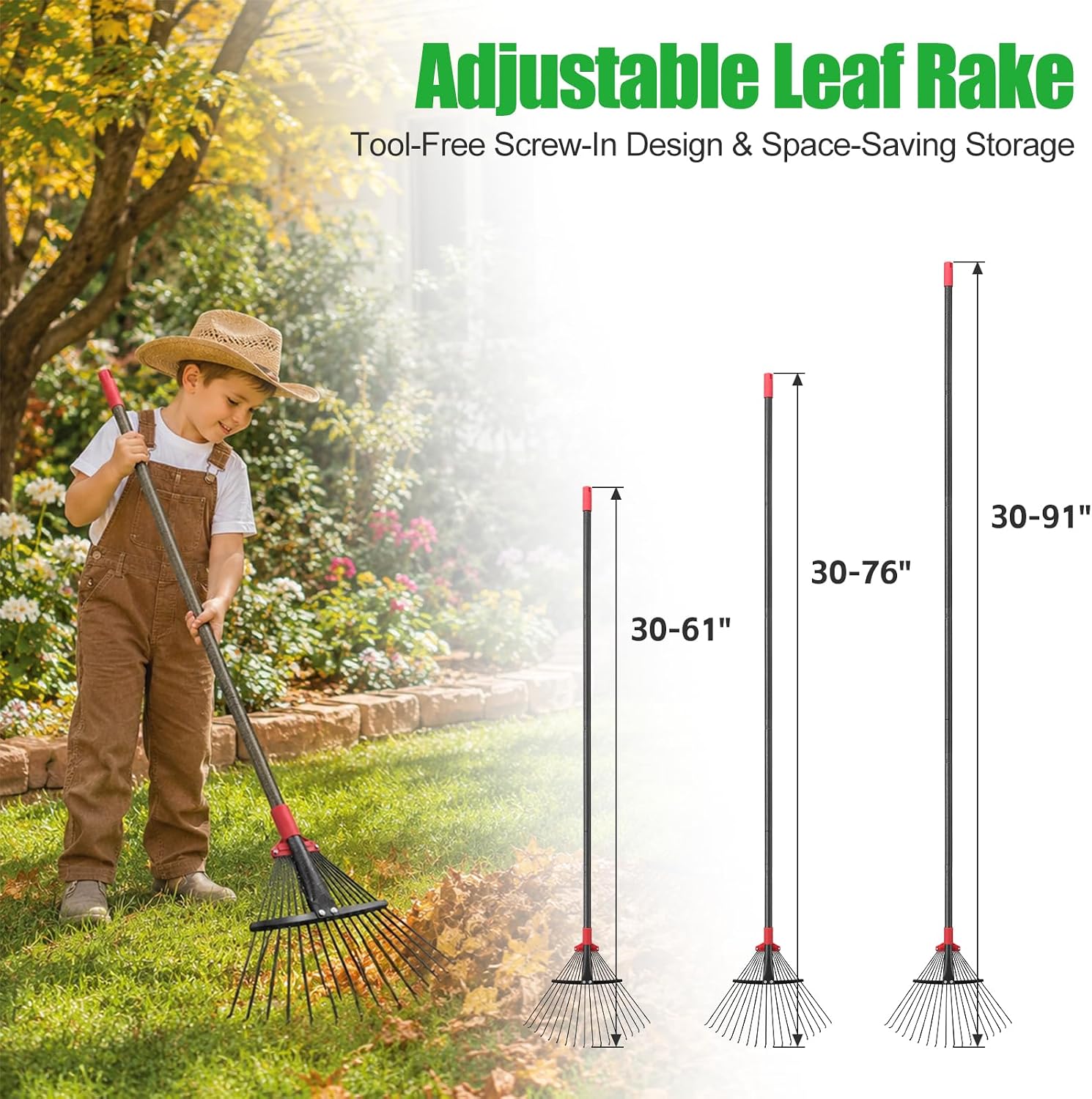 Adjustable Metal Leaf Rake