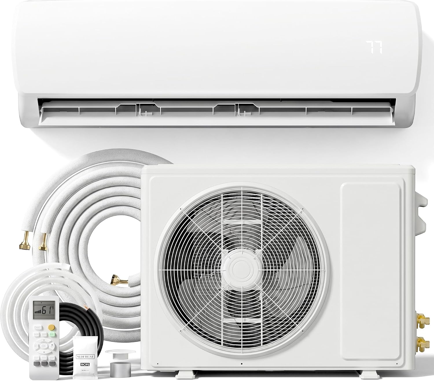 9000BTU Mini Split AC/Heating System, 19 SEER2 Energy Efficient Mini Split Air Conditioner with Heat Pump, 110V Cools Up to 450sq.ft
