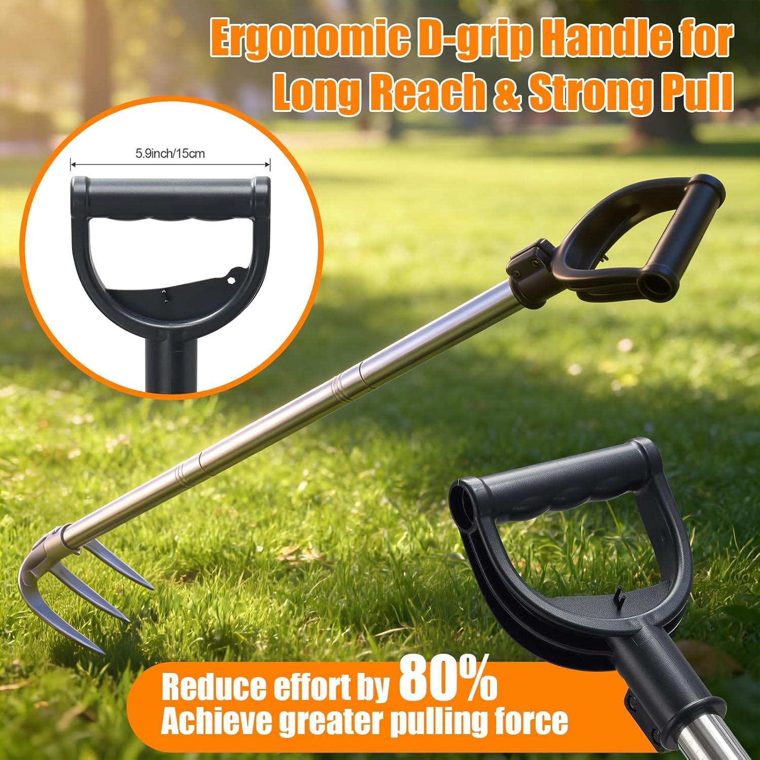 Long Handle Hand Rake Garden Tool