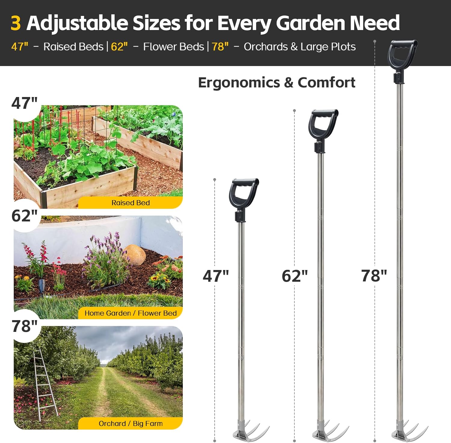 Long Handle Cultivator Weeding Rakes