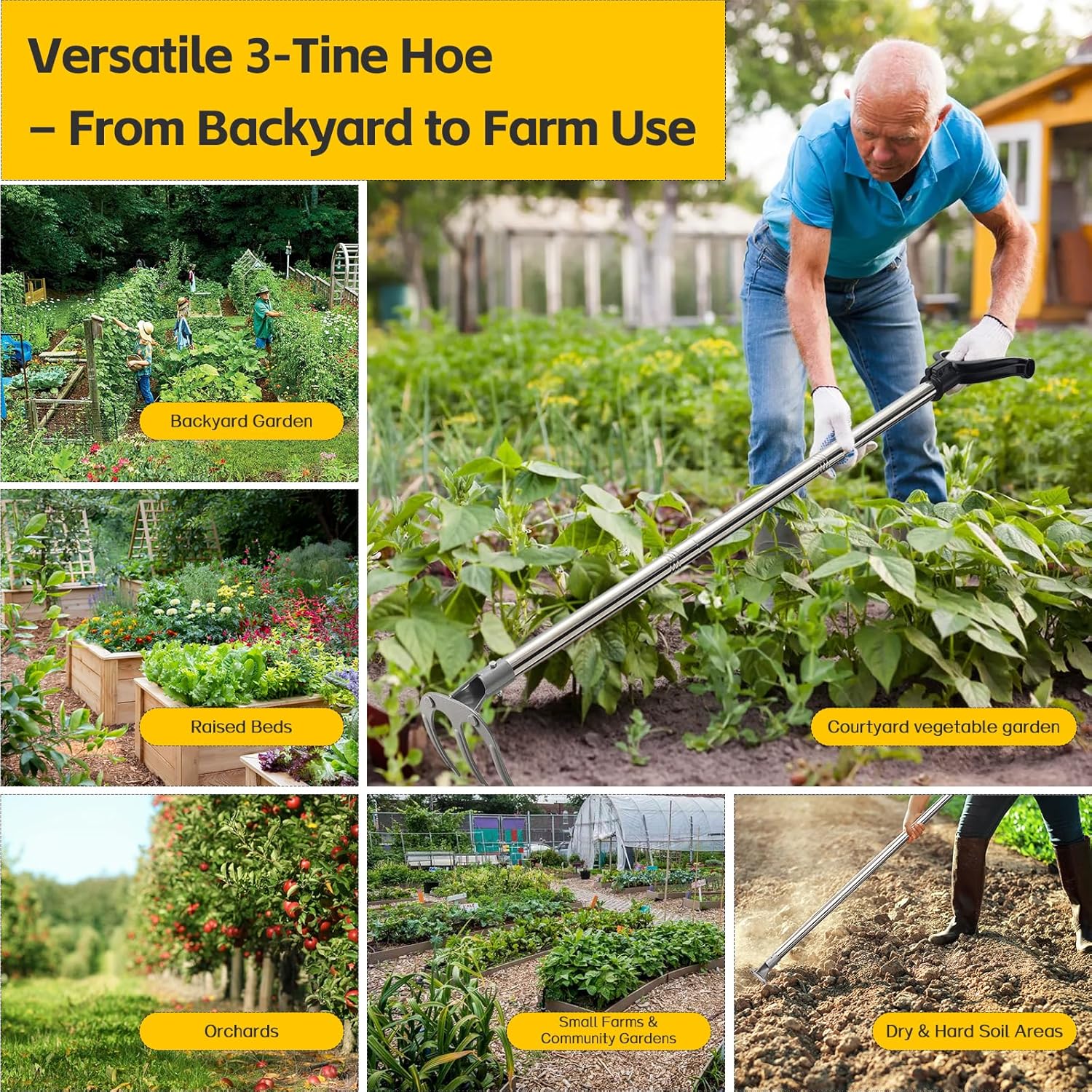 Long Handle Cultivator Weeding Rakes