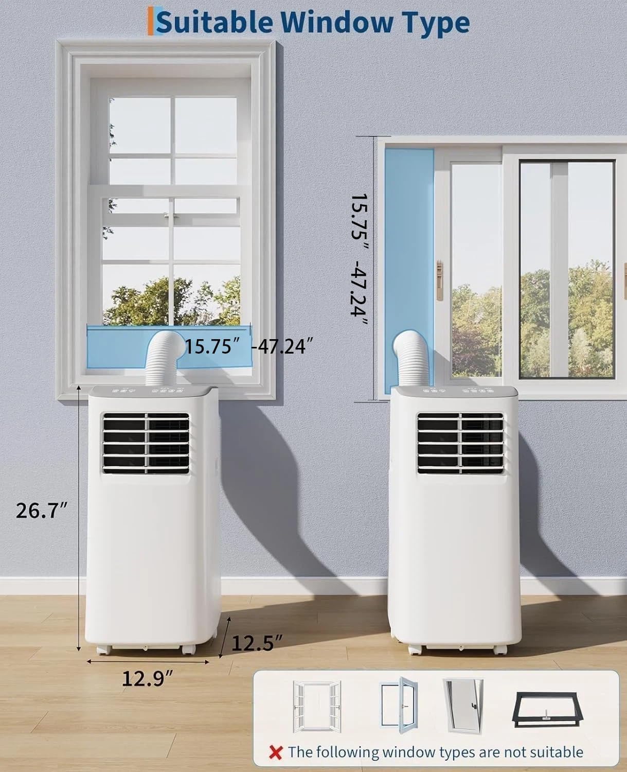  3-in-1 Portable Air Conditioner, 8,000 BTU Portable AC Unit with Cooling