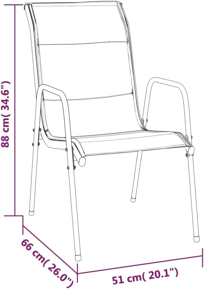 4-Piece Black Patio Chairs