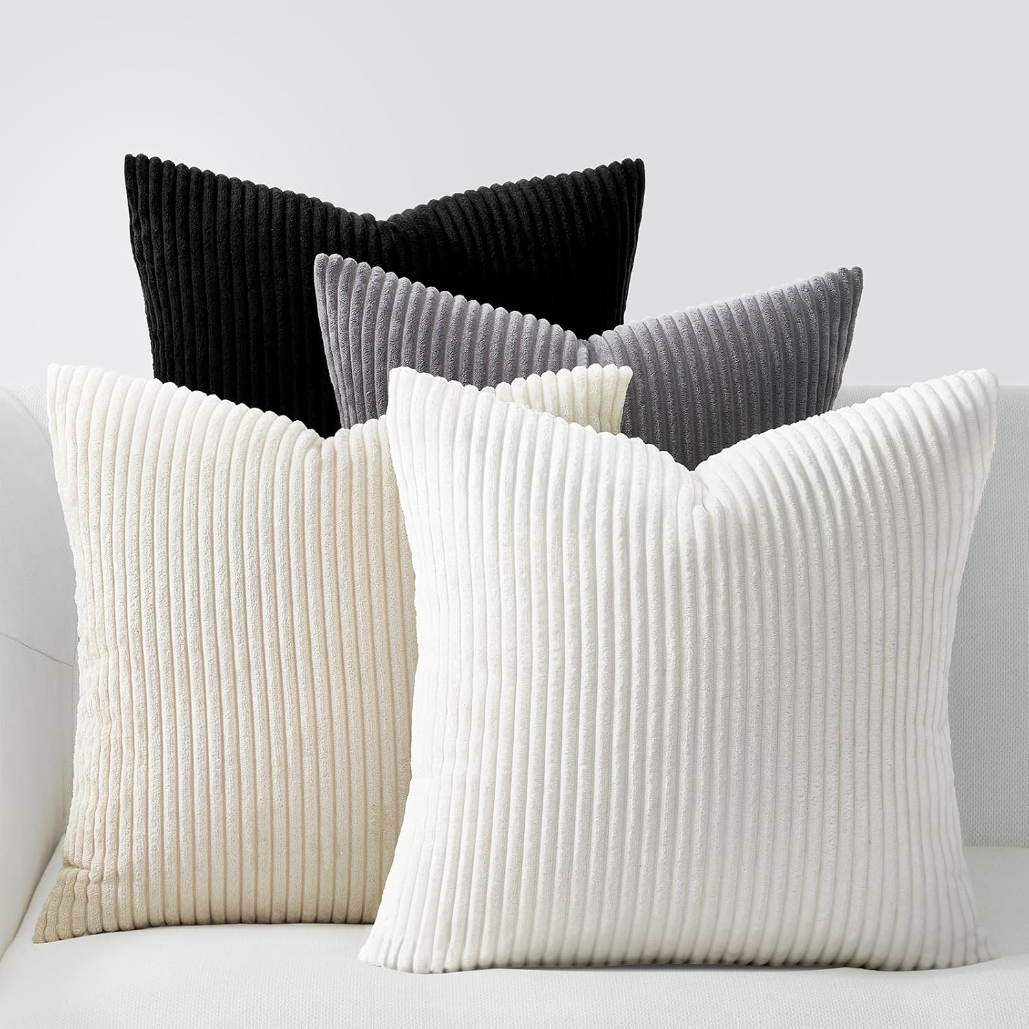 Decorative Throw Pillow Covers Cushion Cases,Set of 4 Soft Velvet Modern Double-Sided Designs,Mix and Match for Boho Farmhouse Fall Home Decor