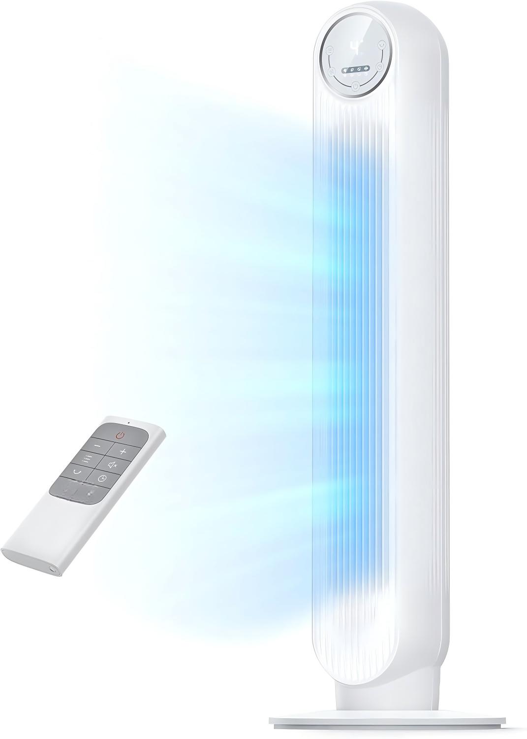 Tower Fan for Bedroom 28ft/s High Velocity, 20dB Ultra Quiet Standing Fan