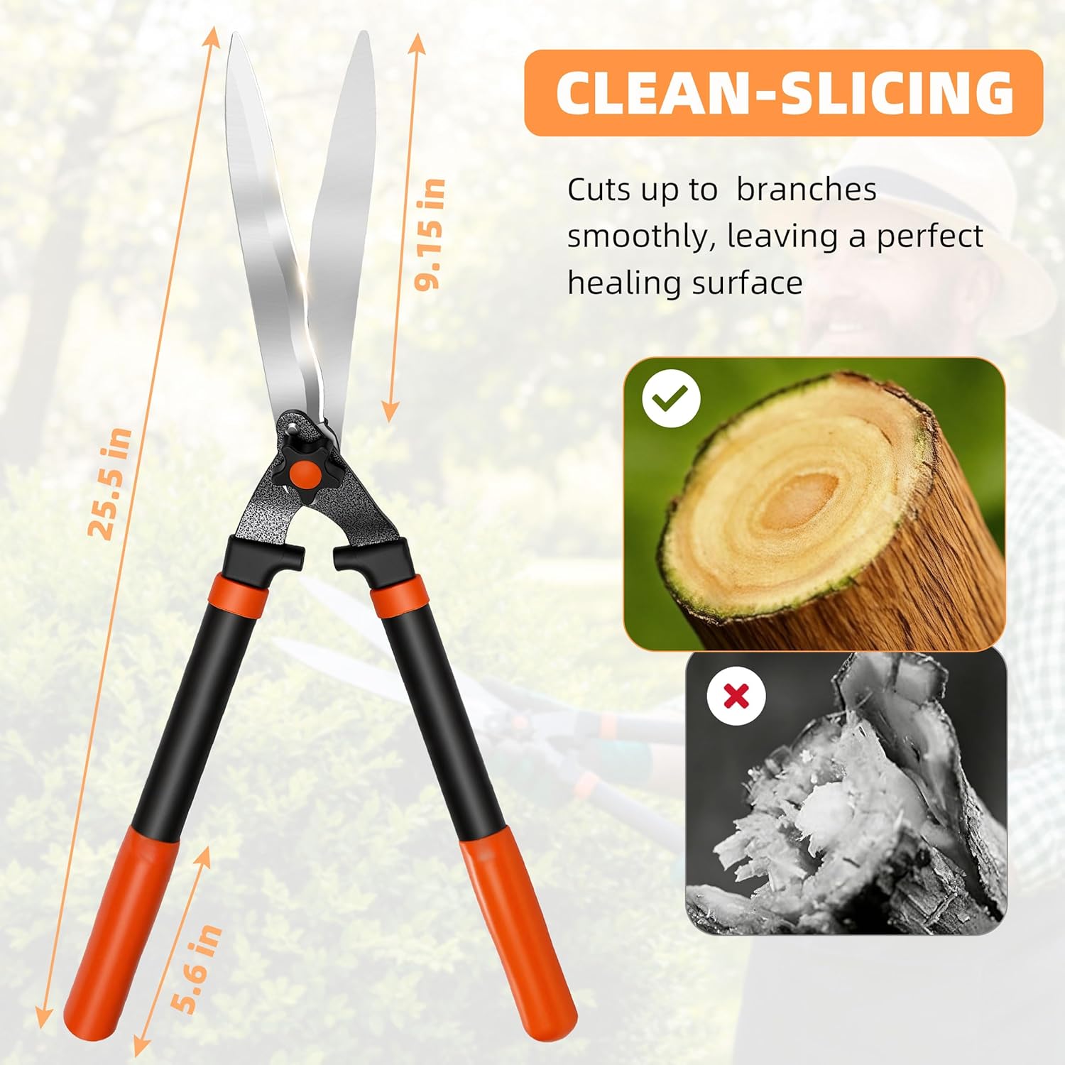 Loppers Hedge Shears & Pruners Combo Set 1-Piece Hedge Clippers