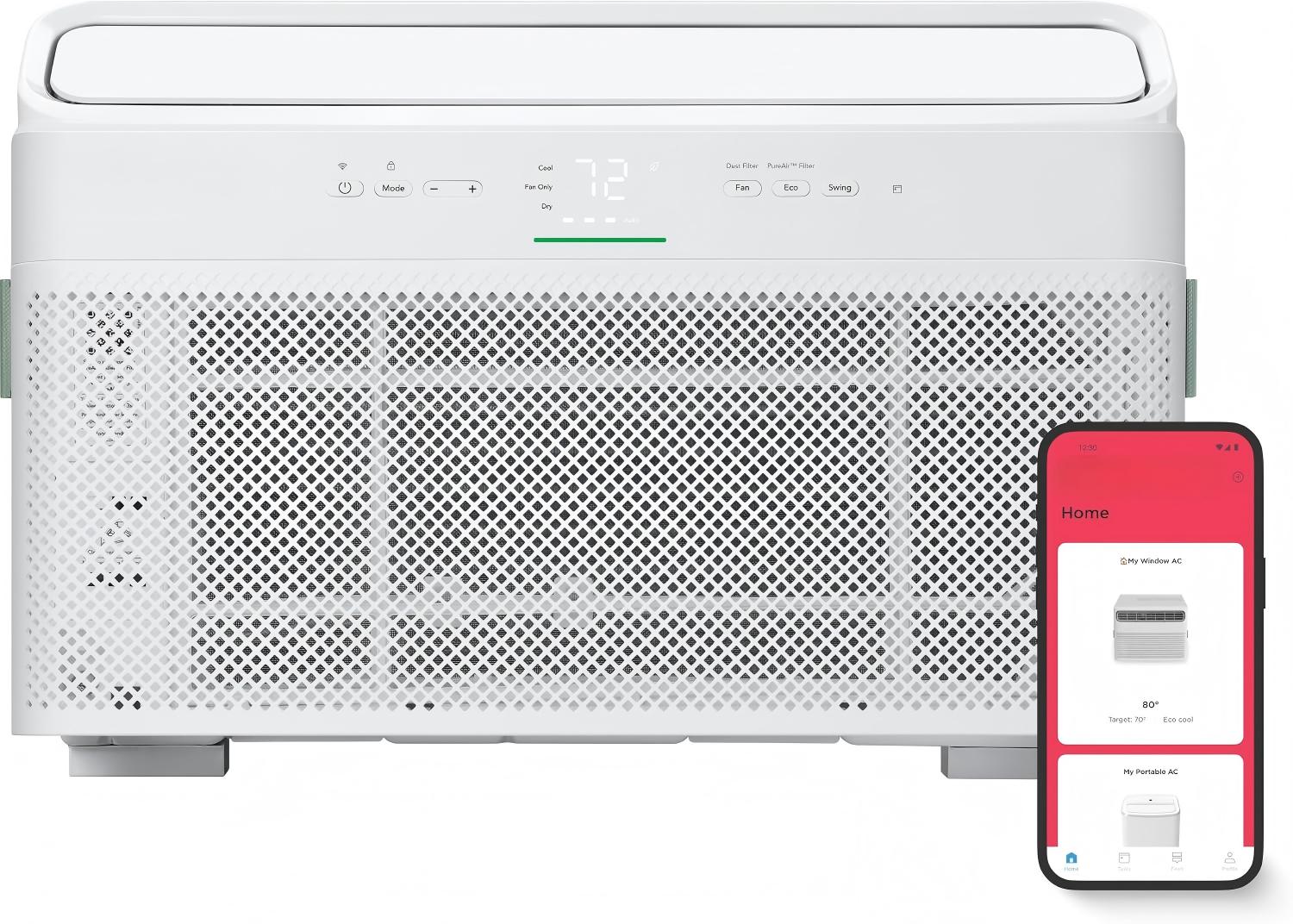10,000 BTU Smart Inverter Window Air Conditioner with Wi-Fi, Energy Star Most Efficient Certification & Indoor Air Quality Monitoring, Cools Up to 450 Sq. Ft., Ultra Quiet, White 