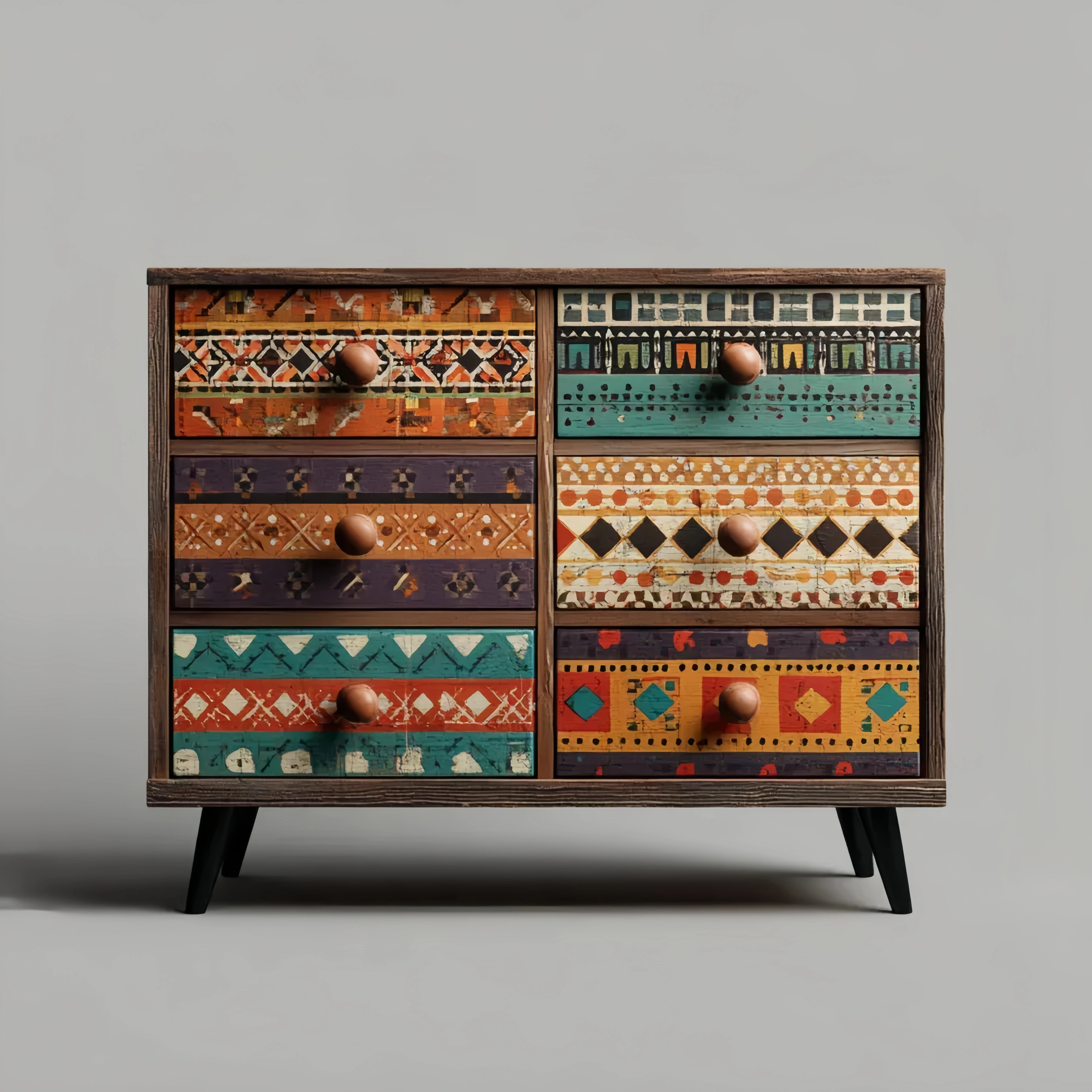 Kommode Holz Mehrfarbig 80x40x70 cm