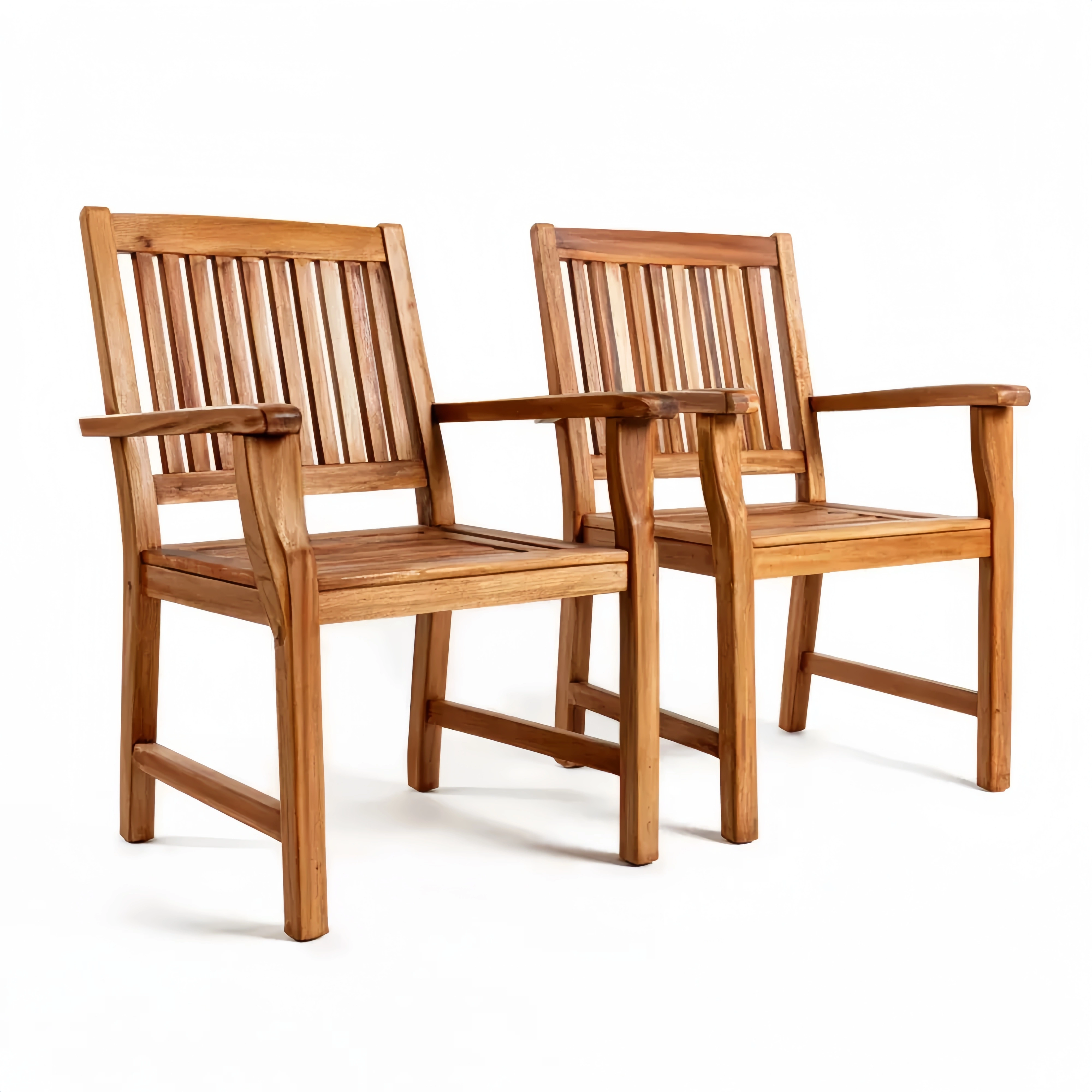 Set aus Teakholz Gartenstühlen, Natur