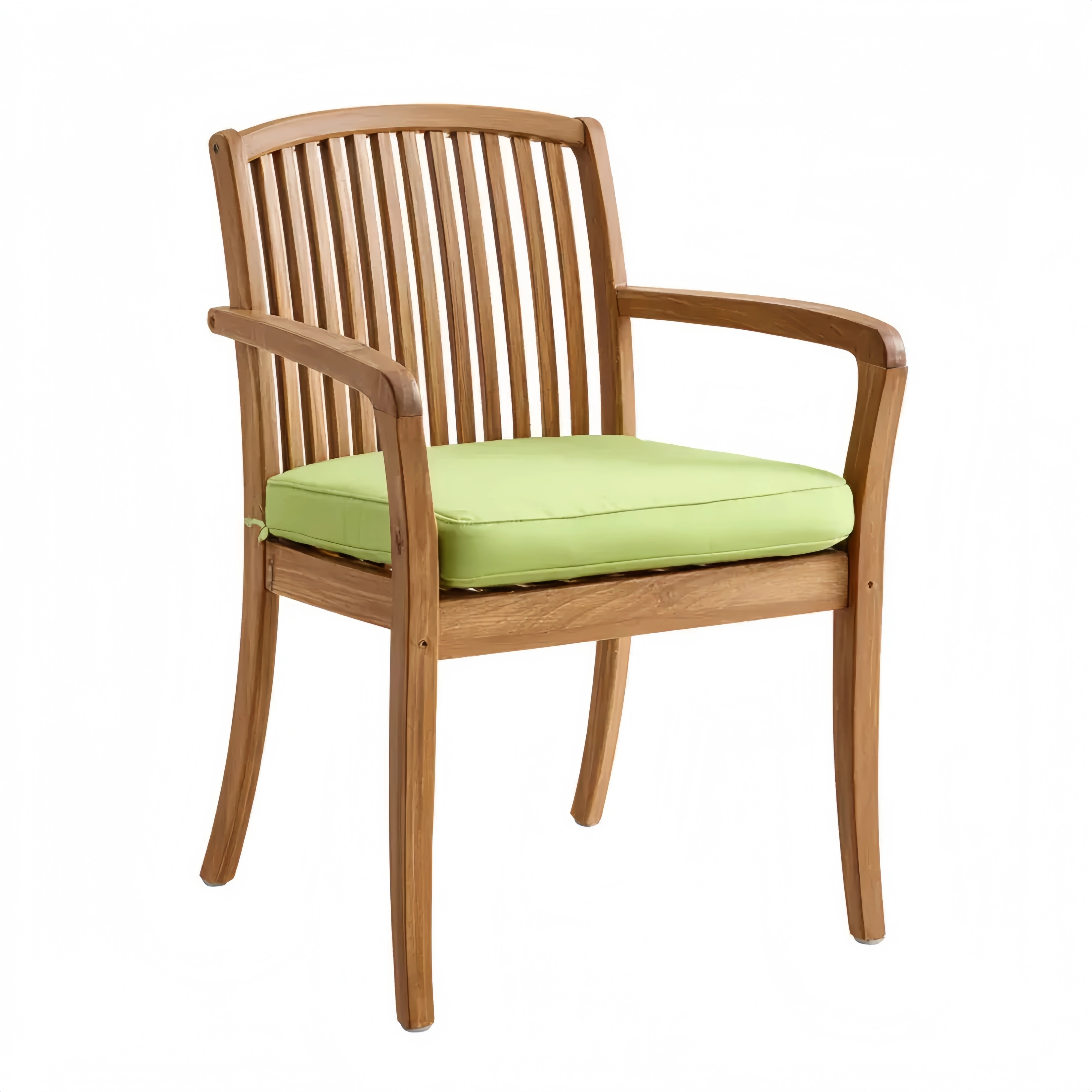 Massivholz Gartenstuhl mit Sitzkissen - Eiche - Natur und Grün