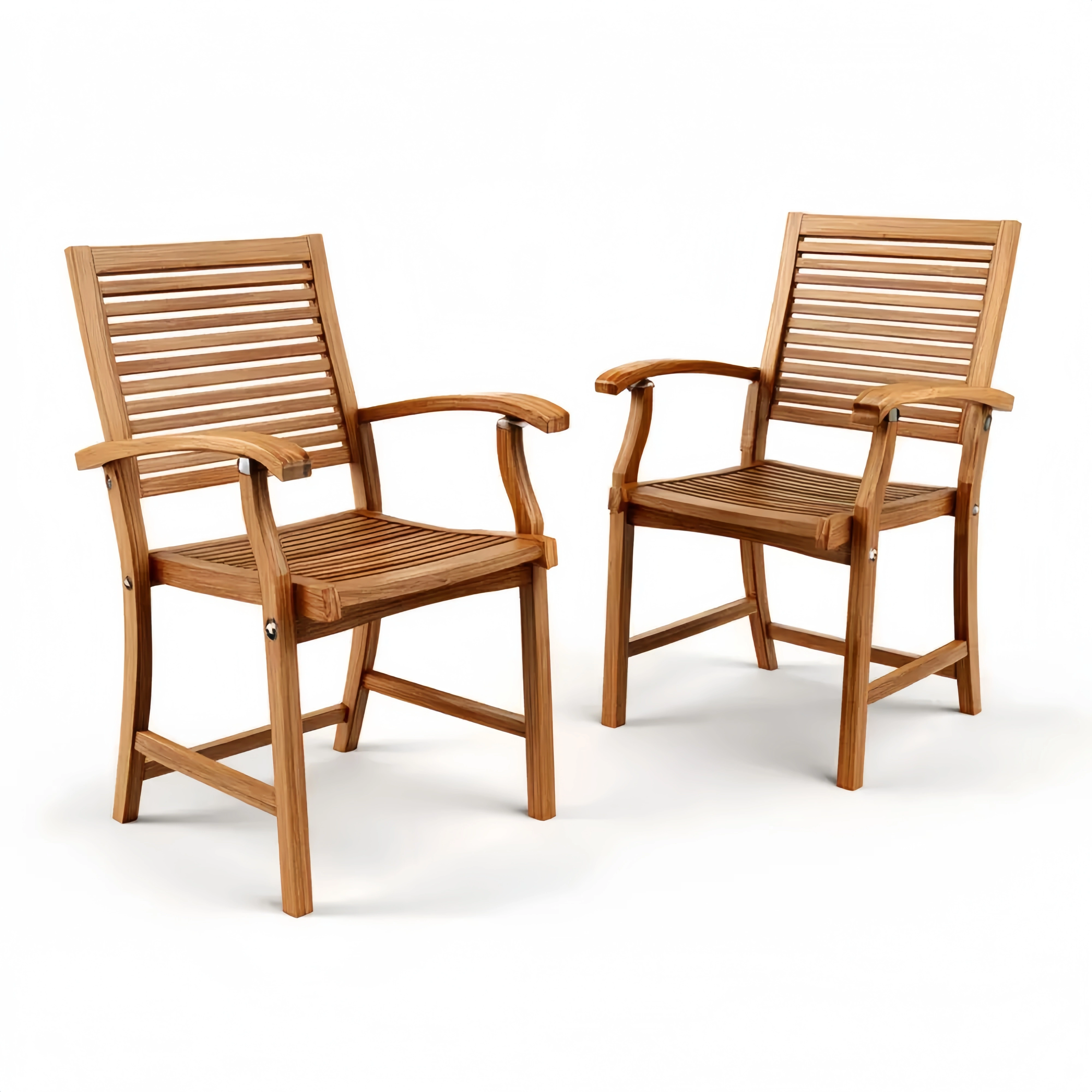 Gartenstuhl-Set aus Teakholz 92x55x60 cm - Natürliche Holzfarbe