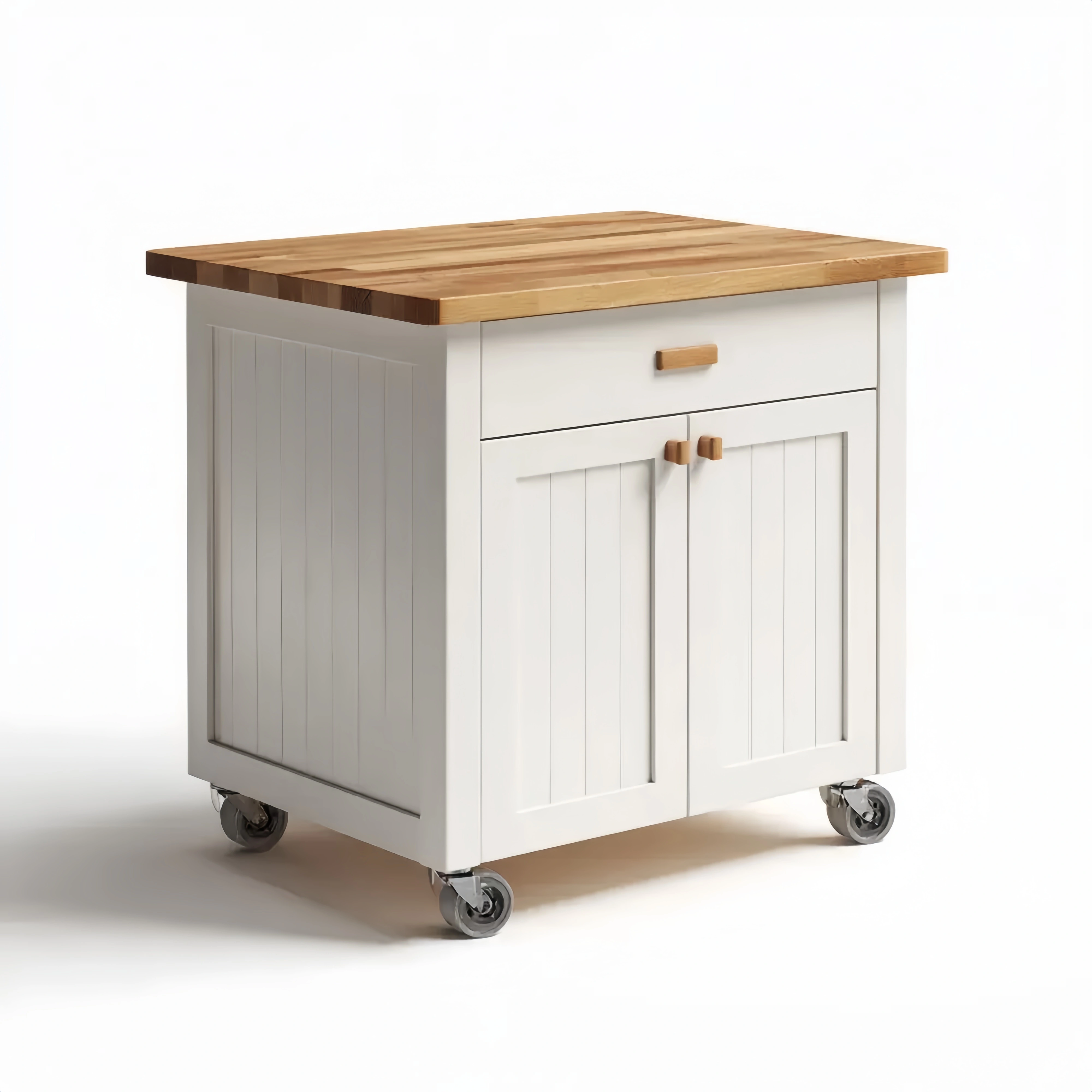 Küchenwagen Holz mit Schublade und Türen