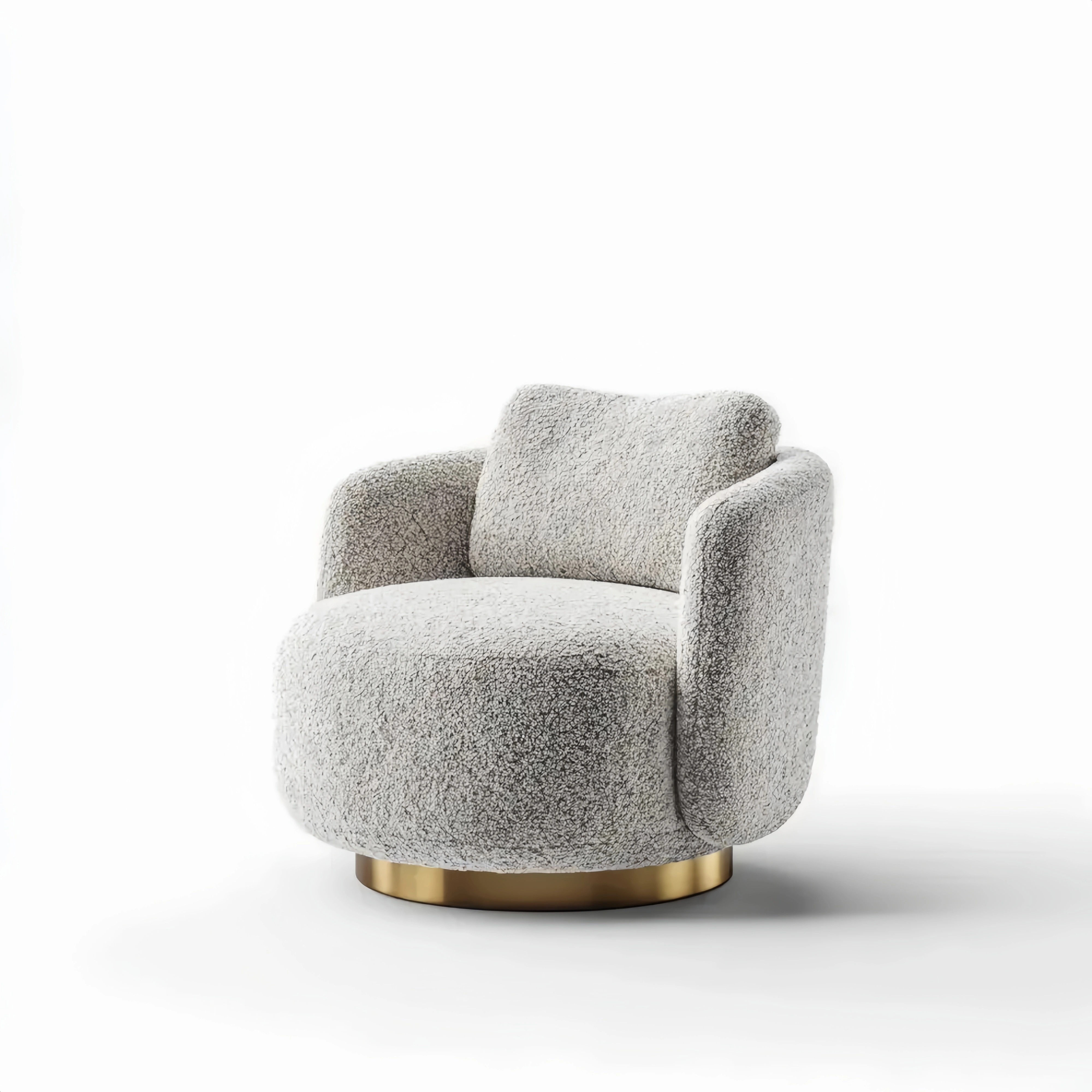 Moderner Sessel Bouclé-Stoff Hellgrau