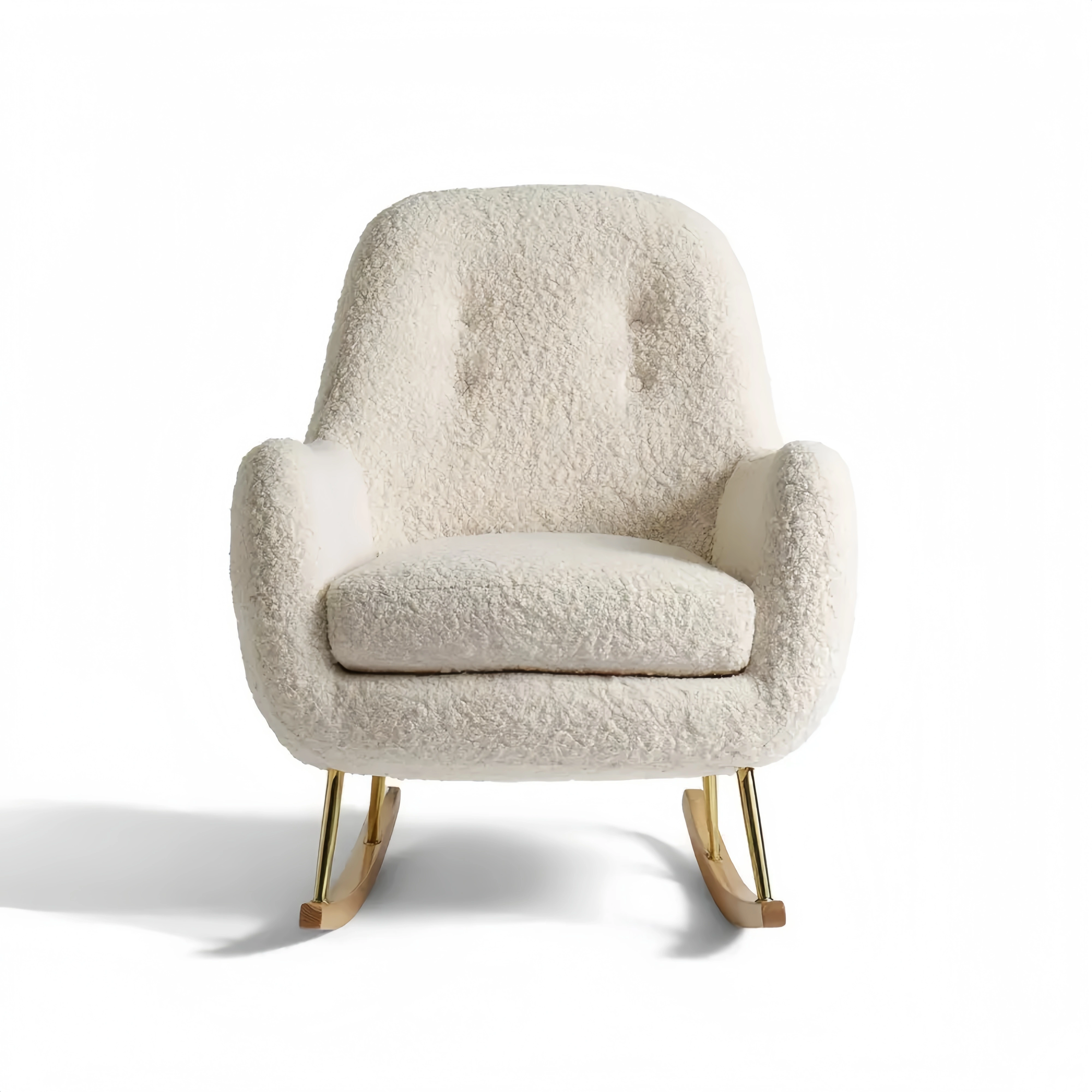 Schaukelstuhl Boucléstoff 75x87x100 cm - Creme