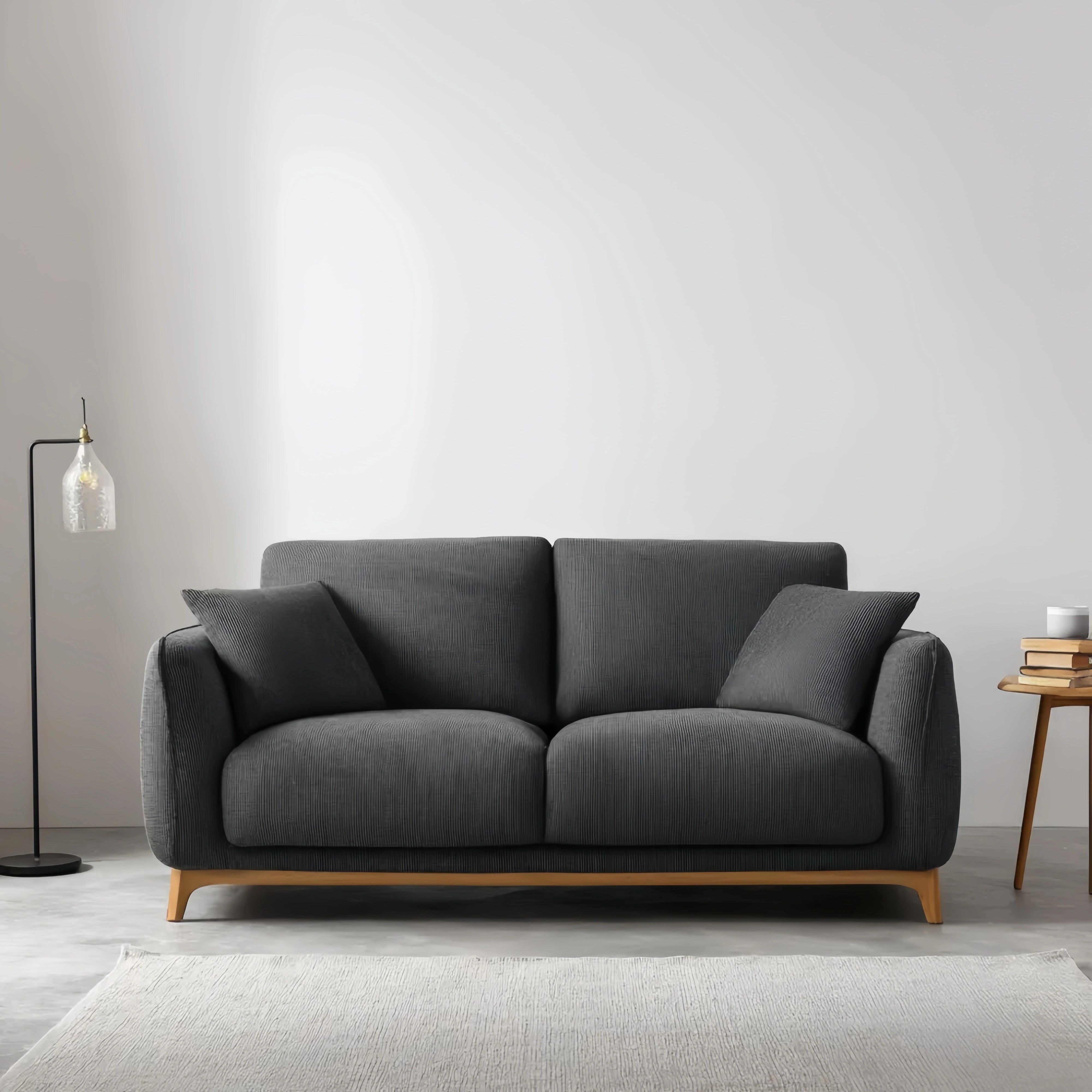 Sofa Stoffpolster Dunkelgrau 180x90x85 cm