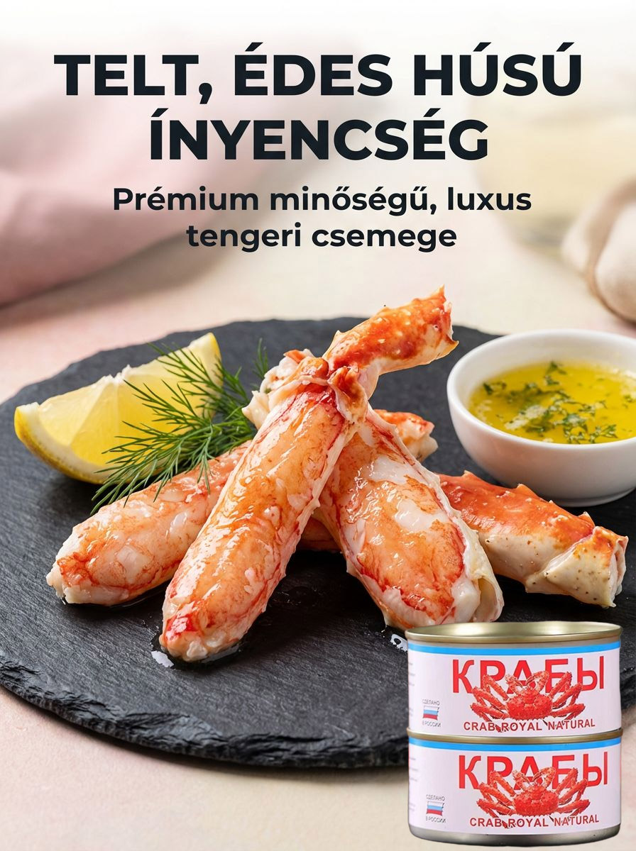 🦀【Legtöbbet Eladott】Konzerv, fogyasztásra kész királyrák lábak Alaszkából, USA | Telt Húsú Ínyencség | Azonnali Fogyasztásra |Magas Fehérjetartalom, Prémium Íz | 50% OFF