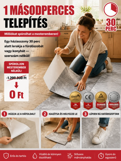 🏡 【Régi Falak Megmentője · Húzza Le és Ragassza】Vastagított, vízálló, szennyeződésmentes, öntapadós csempehatású falmatrica- Tökéletes konyha/fürdő felújítás bontás nélkül💧Nincs ragasztó, nincs szög, nincs várakozás! 