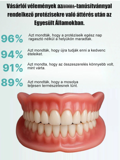 💎【Hordozható fogsor tokot tartalmaz】 Fogsorok, amelyek visszaadják mosolyát|Stabil, Kényelmes és Fájdalommentes Megoldás!| Ragasztó Nélküli, 8x Erősebb Tapadás | Tökéletes Mosoly 3 Perc Alatt| Hiányzó Fogak Azonnali Elrejtése | Fájdalommentes Felhelyezés