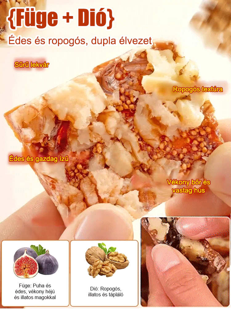 💖Hordozható kocka| Egészséges Füge és Dió Snack | Alacsony Kalóriás Finomság a Ragyogó Bőrért | Bűntudatmentes Édesség & Hordozható Reggeli| Diétabarát Rostban Gazdag Nassolnivaló👗