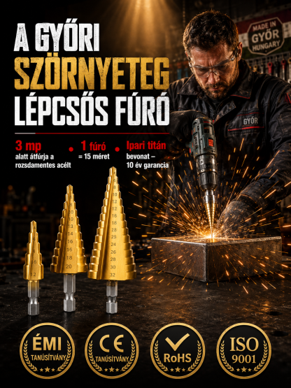 💎【Lyukasztó csodaszer】Többfunkciós toronyfúrófej| 1 db = 15 db hagyományos fúró| Nincs Előfúrás, Nincs Kicsúszás| 3mp Alatt Áttör Acélt⚡