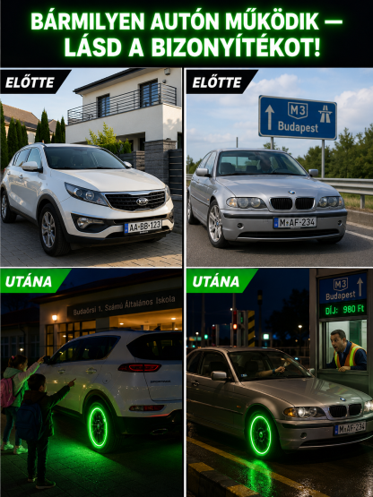 🏎️【Az autód azonnali szintlépése】Menő, világító szelepsapka| Elemmel Együtt, Egyszerű Telepítés| Automatikus Bekapcsolás, Biztonságos Éjszakai Vezetés(Vízálló)⚡