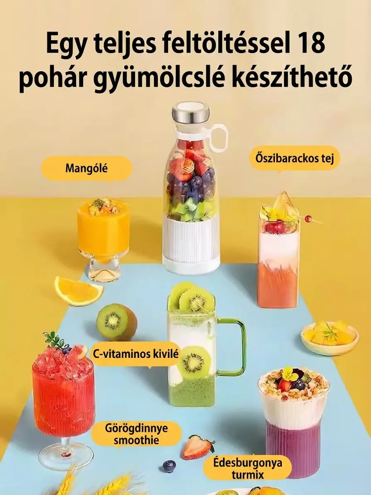 🌟 Vidd Magaddal a Frissességet! A Te Zsebméretű Turmixod 🌟Az utazási mini elektromos gyümölcsfacsaró pohár