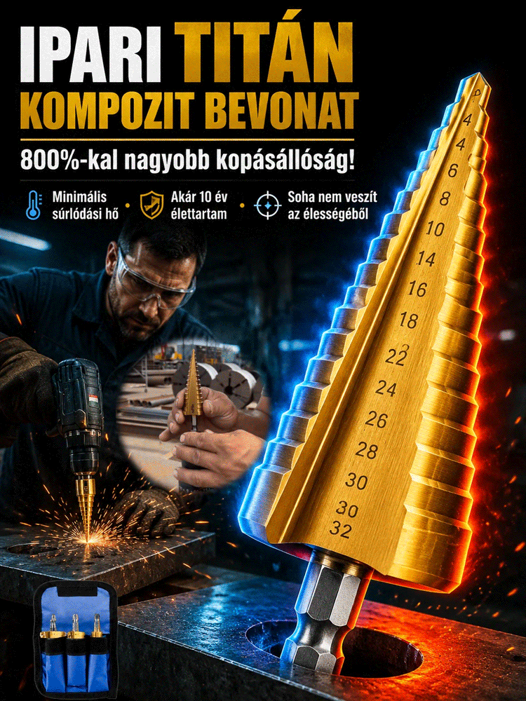 💎【Lyukasztó csodaszer】Többfunkciós toronyfúrófej| 1 db = 15 db hagyományos fúró| Nincs Előfúrás, Nincs Kicsúszás| 3mp Alatt Áttör Acélt⚡