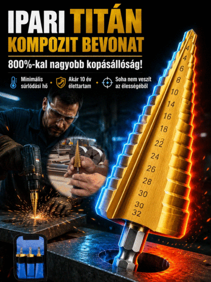 💎【Lyukasztó csodaszer】Többfunkciós toronyfúrófej| 1 db = 15 db hagyományos fúró| Nincs Előfúrás, Nincs Kicsúszás| 3mp Alatt Áttör Acélt⚡