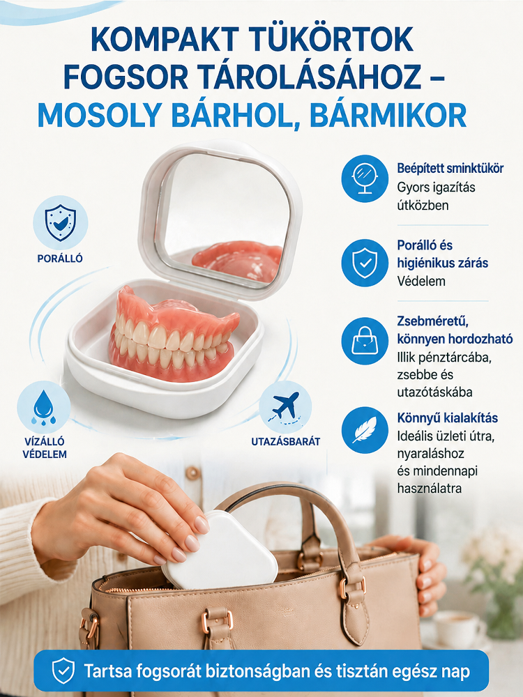 🦷Azonnali mosoly hamis fogtartó| Orvosi minőségű, rágásálló anyag, természetes és láthatatlan| 3 perc alatt, fájdalommentesen a hiányzó és sárga fogak ellen (Ajándék tükrös tokkal)| Rágj almát vagy kukoricát gond nélkül, sosem esik ki| Nyerd vissza magab
