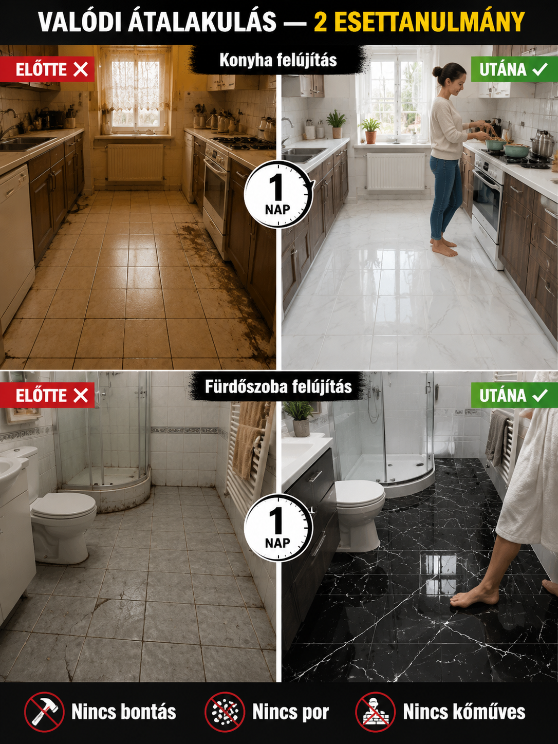 🏡 【Régi Falak Megmentője · Húzza Le és Ragassza】Vastagított, vízálló, szennyeződésmentes, öntapadós csempehatású falmatrica- Tökéletes konyha/fürdő felújítás bontás nélkül💧Nincs ragasztó, nincs szög, nincs várakozás! 