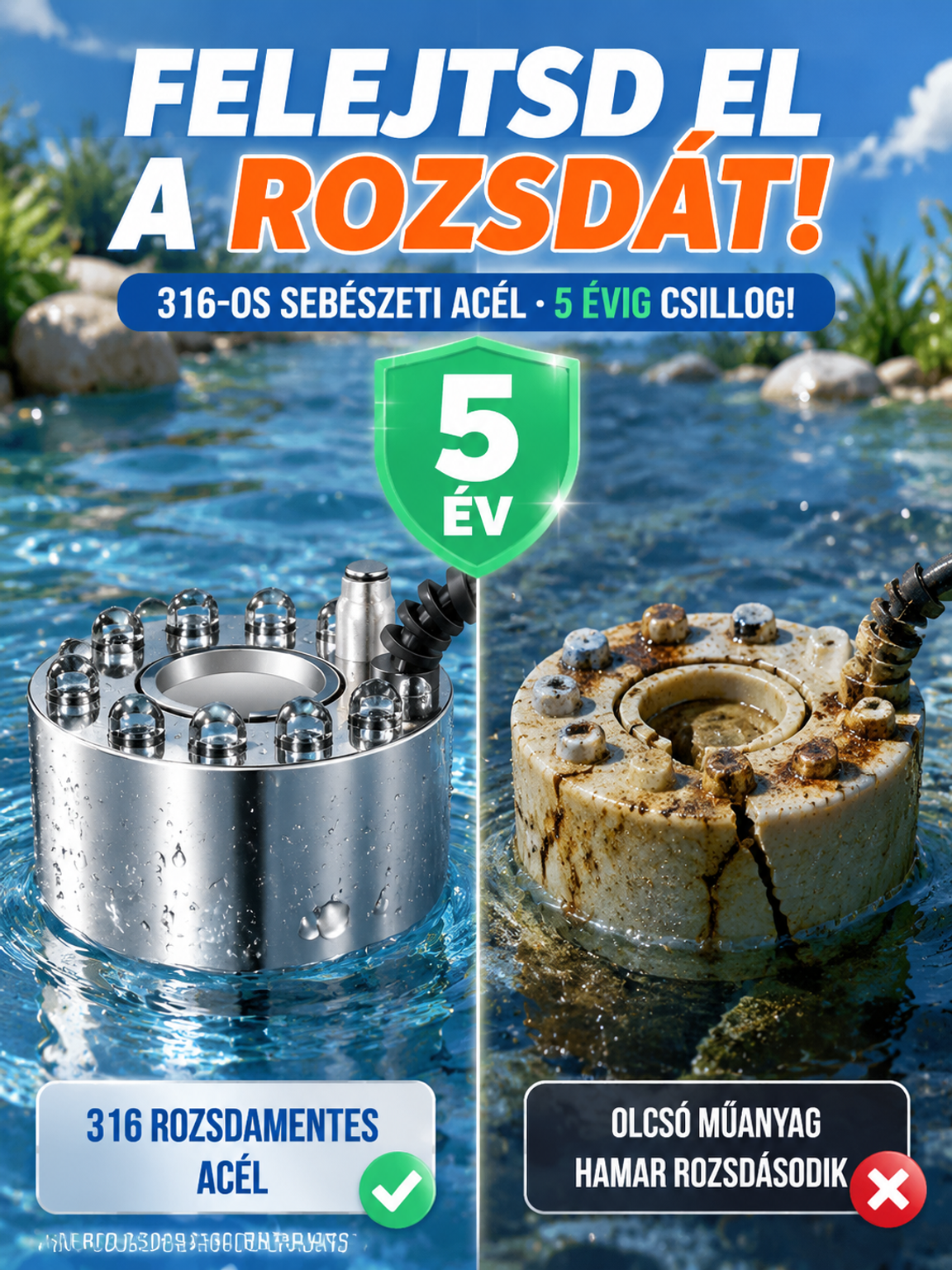 🌲【Erdei Vízesés Otthon】 Szuper Csendes Kerti Párásító | 1 mp Ködképző | Biztonságos Gyerekeknek🌲
