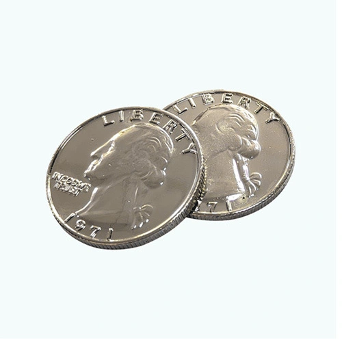 25-cent double-sided coin (front)
