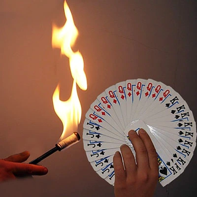 Torch turns into a card fan