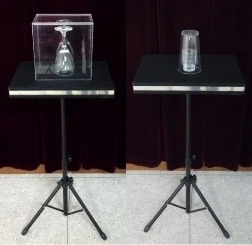 2-in-1 remote-controlled cup-breaking and coin-collecting cup table (magic table version with acrylic glass cover)