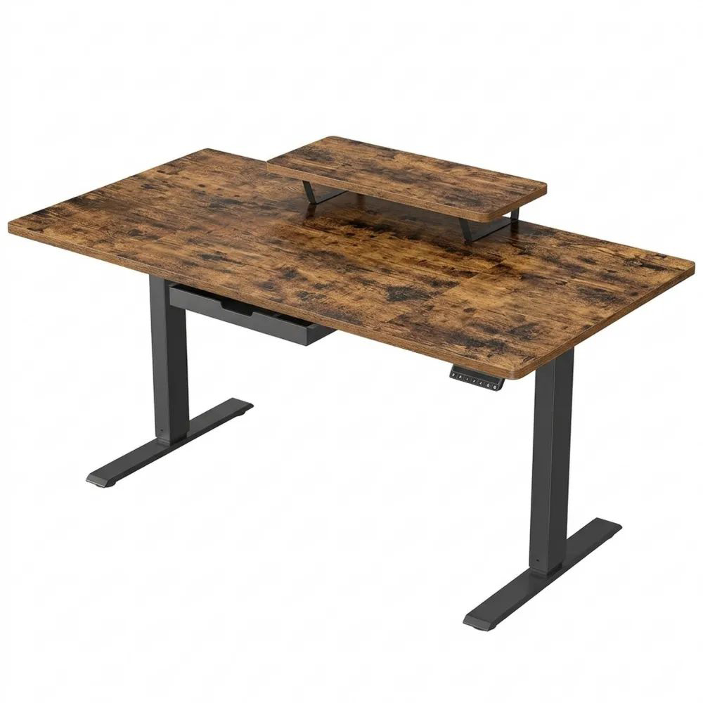 Verstellbarer Schreibtisch mit USB-C und Monitorhalter