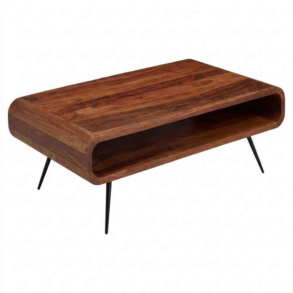 Vintage Wohnzimmertisch aus Sheeshamholz mit Ablage